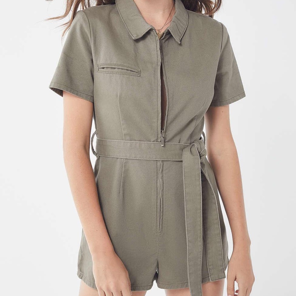 UO Hello Sunshine Denim Romper